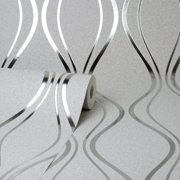 Platinum Rosco Foil Wave Silver Wallpaper 5 Platinum Rosco Foil Wave Silver Wallpaper - Image 3