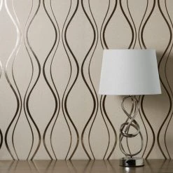 Platinum Rosco Foil Wave Gold Wallpaper -Furn Shop 30756994 alt01