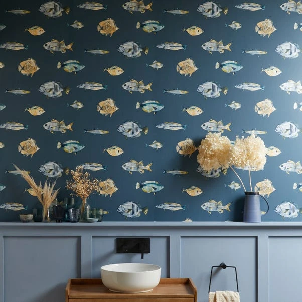 Dunelm Watercolour Fish Wallpaper 3 Dunelm Watercolour Fish Wallpaper