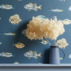 Dunelm Watercolour Fish Wallpaper 11 Dunelm Watercolour Fish Wallpaper -Furn Shop 30757402 alt04