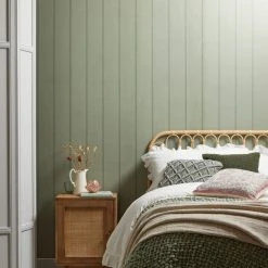 Dunelm Wood Panel Sage Wallpaper