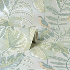 Dunelm Tropical Pastel Grey Wallpaper 9 Dunelm Tropical Pastel Grey Wallpaper -Furn Shop 30759606 alt02