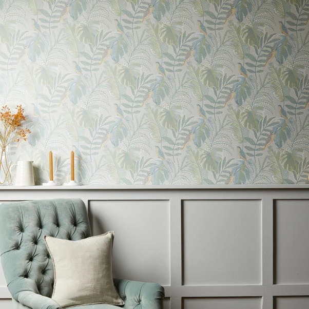 Dunelm Tropical Pastel Grey Wallpaper 6 Dunelm Tropical Pastel Grey Wallpaper - Image 4
