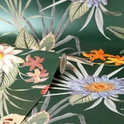 Dunelm Tropical Floral Emerald Wallpaper -Furn Shop 30759937 alt02