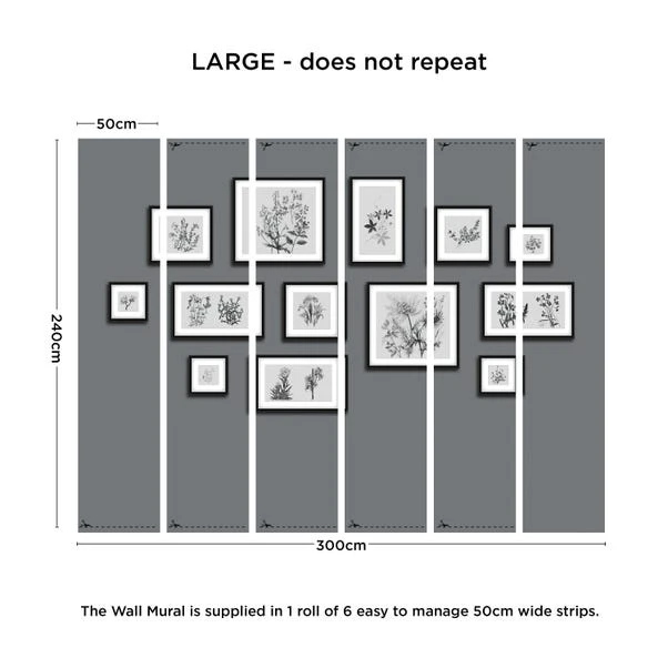 Dunelm Botanical Gallery Wall Grey Mural 5 Dunelm Botanical Gallery Wall Grey Mural - Image 3