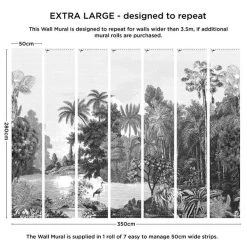 Dunelm Vintage Tropical Black And White Mural -Furn Shop 30764178 alt02
