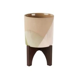 Elements Sculpted Green Plant Pot On Stand 12 Elements Sculpted Green Plant Pot On Stand -Furn Shop 30765431 alt04