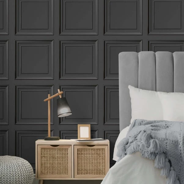 Dunelm Square Panel Black Wallpaper 3 Dunelm Square Panel Black Wallpaper
