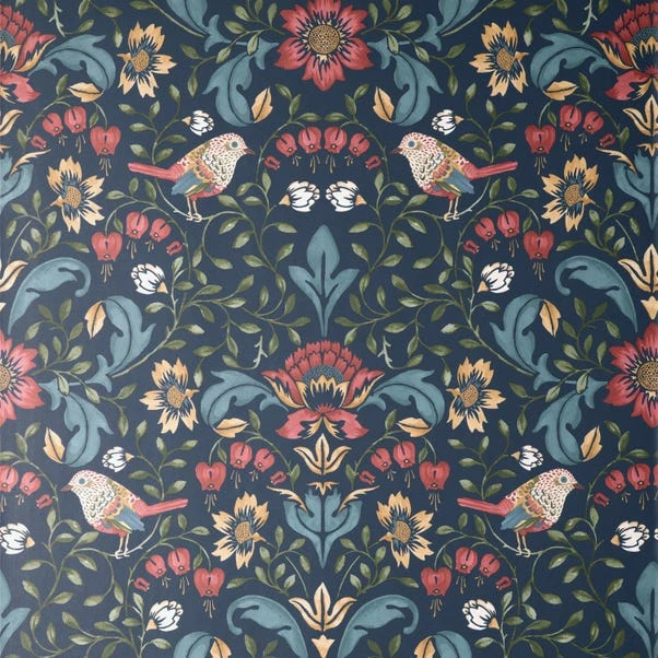 Dunelm Ruskin Navy Wallpaper 4 Dunelm Ruskin Navy Wallpaper - Image 2