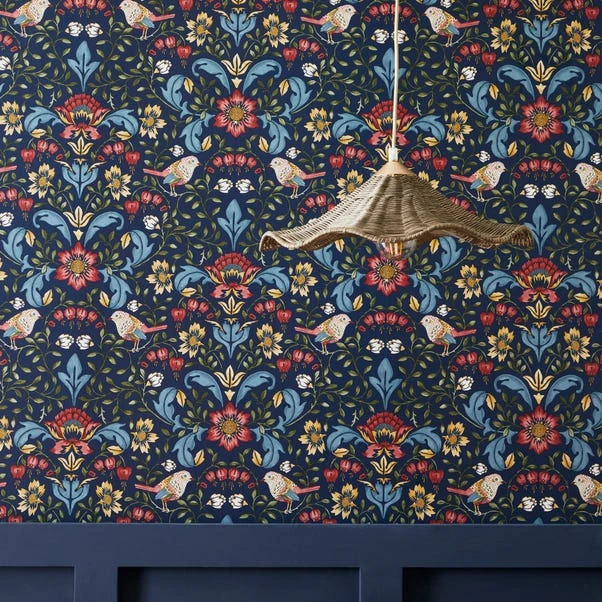 Dunelm Ruskin Navy Wallpaper 6 Dunelm Ruskin Navy Wallpaper - Image 4
