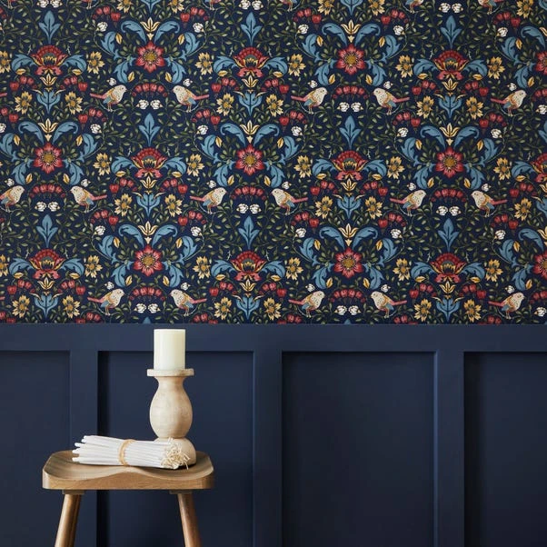 Dunelm Ruskin Navy Wallpaper 7 Dunelm Ruskin Navy Wallpaper - Image 5