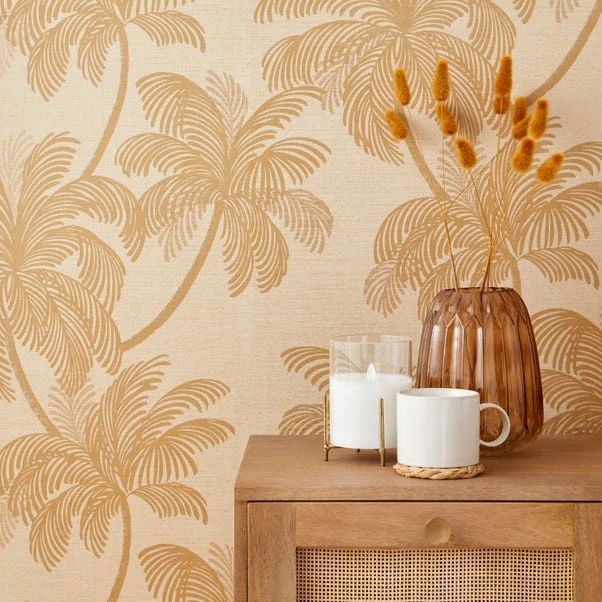Dunelm Palm Print Natural Wallpaper 6 Dunelm Palm Print Natural Wallpaper - Image 4