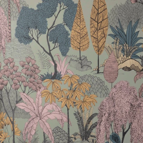 Dunelm Tropical Island Sage Wallpaper 4 Dunelm Tropical Island Sage Wallpaper - Image 2