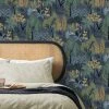 Dunelm Tropical Island Navy Wallpaper -Furn Shop 30776354