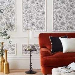 Brewster Etched Floral Mono Self Adhesive Wallpaper -Furn Shop 30780877 alt03