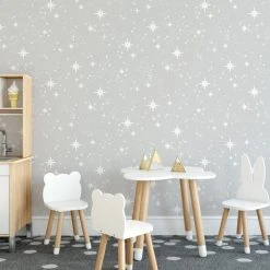 Brewster Scattered Stars Grey Self Adhesive Wallpaper -Furn Shop 30780884 alt05