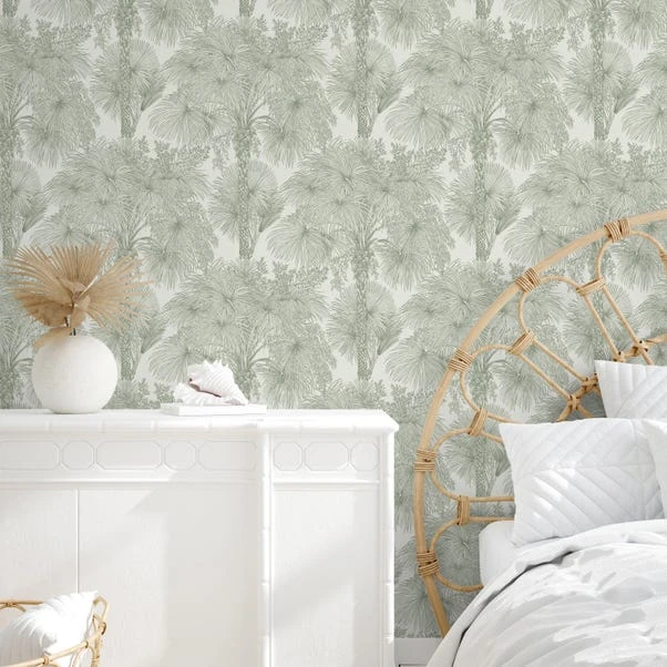 Brewster Vintage Tropical Sage Self Adhesive Wallpaper 6 Brewster Vintage Tropical Sage Self Adhesive Wallpaper - Image 4