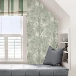 Brewster Vintage Tropical Sage Self Adhesive Wallpaper 13 Brewster Vintage Tropical Sage Self Adhesive Wallpaper -Furn Shop 30780887 alt07