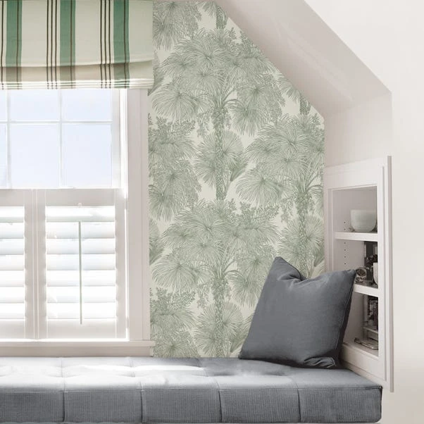 Brewster Vintage Tropical Sage Self Adhesive Wallpaper 8 Brewster Vintage Tropical Sage Self Adhesive Wallpaper - Image 6