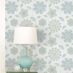 NuWallpaper Gypsy Floral Blue Self Adhesive Wallpaper
