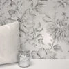 Crown Wallpaper Lucia Silver Floral Wallpaper -Furn Shop 30782429