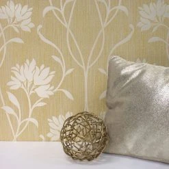 Fine Décor Wallpaper Florence Mustard Floral Wallpaper