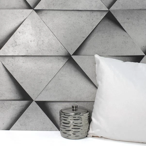 Fine Décor Wallpaper Dimensions Silver Triangle 3D Wallpaper 3 Fine Décor Wallpaper Dimensions Silver Triangle 3D Wallpaper