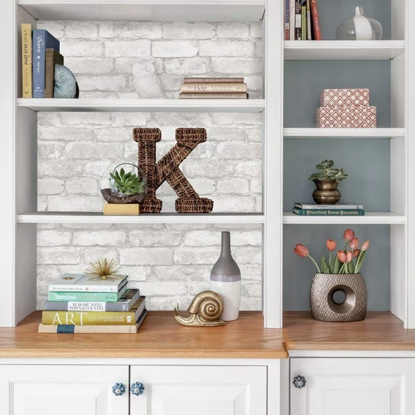 NuWallpaper Brick Grey Self Adhesive Wallpaper 3 NuWallpaper Brick Grey Self Adhesive Wallpaper