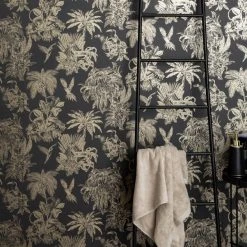 Dunelm Amazonia Gold And Charcoal Wallpaper
