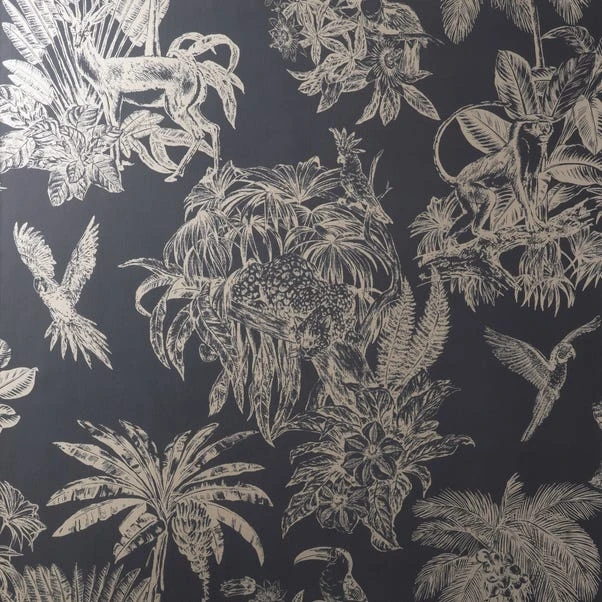 Dunelm Amazonia Gold And Charcoal Wallpaper 5 Dunelm Amazonia Gold And Charcoal Wallpaper - Image 3