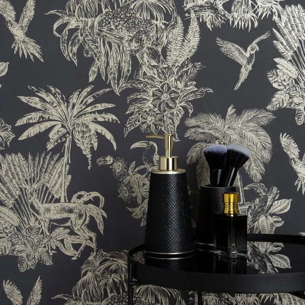 Dunelm Amazonia Gold And Charcoal Wallpaper 6 Dunelm Amazonia Gold And Charcoal Wallpaper - Image 4