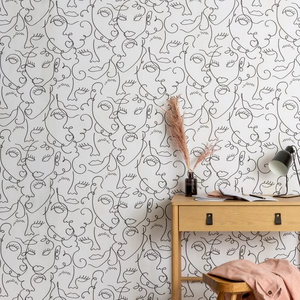 Dunelm Faces Neutral Wallpaper 3 Dunelm Faces Neutral Wallpaper