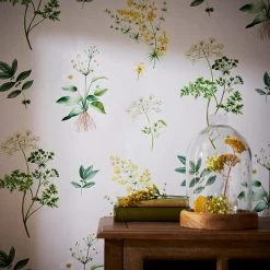 Natural History Museum Marsh Botanical White Wallpaper -Furn Shop 30782969 alt04