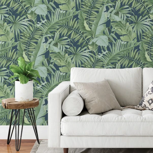 NuWallpaper Nu Wall Self Adhesive Maui Navy Wallpaper 3 NuWallpaper Nu Wall Self Adhesive Maui Navy Wallpaper