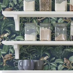 NuWallpaper Nu Wall Self Adhesive Jungle Luxe Navy Wallpaper -Furn Shop 30782986 alt02