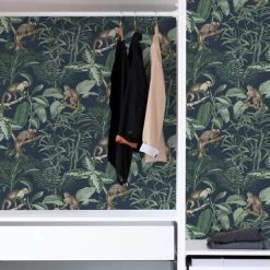 NuWallpaper Nu Wall Self Adhesive Jungle Luxe Navy Wallpaper -Furn Shop 30782986 alt05