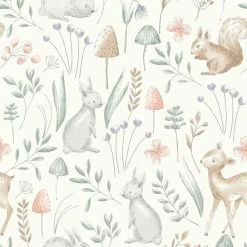 NuWallpaper Nu Wall Self Adhesive Woodland Animals Natural Wallpaper -Furn Shop 30782994 alt01