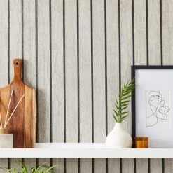 Dunelm Wooden Panel Grey Wallpaper -Furn Shop 30783003 alt03