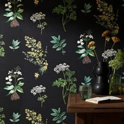 Natural History Museum Marsh Botanical Black Wallpaper -Furn Shop 30783030 alt04
