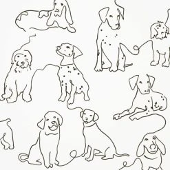 Dunelm Linear Dogs White Wallpaper -Furn Shop 30783035 alt01
