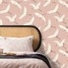 Dunelm Flying Cranes Blush Wallpaper -Furn Shop 30783052