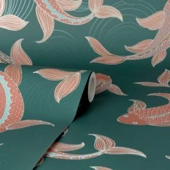 Dunelm Decorative Fish Peacock Wallpaper 7 Dunelm Decorative Fish Peacock Wallpaper -Furn Shop 30783058 alt02