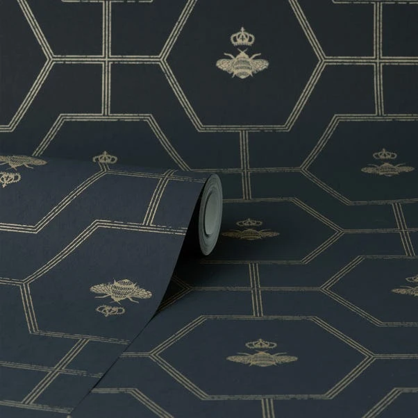 Dorma Heritage Bee Navy Wallpaper 5 Dorma Heritage Bee Navy Wallpaper - Image 3