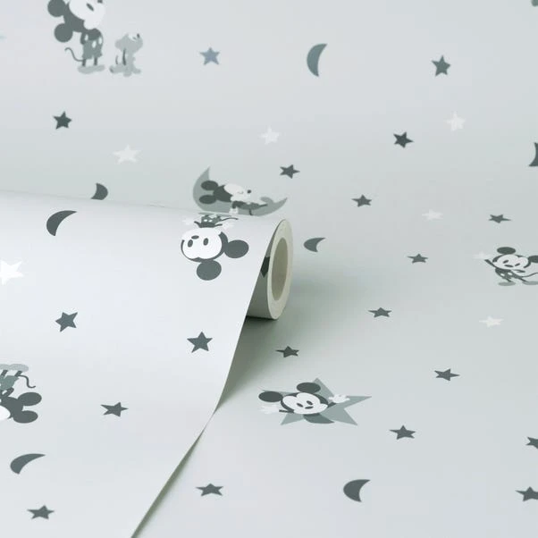 Disney Mickey Mouse Stars And Moon Grey Wallpaper 5 Disney Mickey Mouse Stars And Moon Grey Wallpaper - Image 3