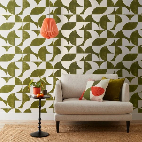 Elements Retro Geo Olive Wallpaper 3 Elements Retro Geo Olive Wallpaper