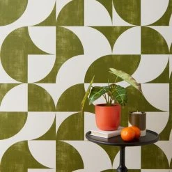 Elements Retro Geo Olive Wallpaper 10 Elements Retro Geo Olive Wallpaper -Furn Shop 30783101 alt03