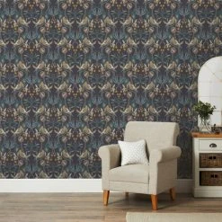 Dunelm Havisham Navy Wallpaper -Furn Shop 30783116 alt02