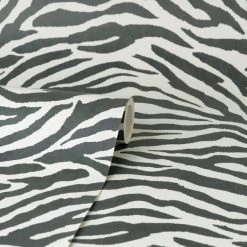 Dunelm Zebra Monochrome Wallpaper -Furn Shop 30783357 alt02