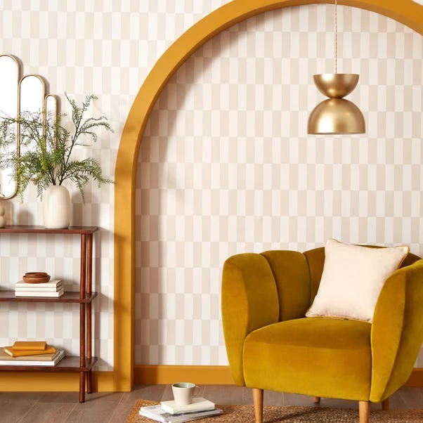 Dunelm Checkerboard Natural Wallpaper 3 Dunelm Checkerboard Natural Wallpaper