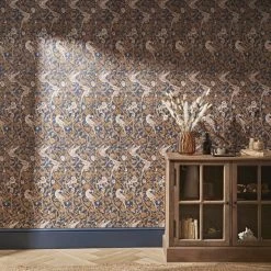 Natural History Museum Romanesque Navy Wallpaper
